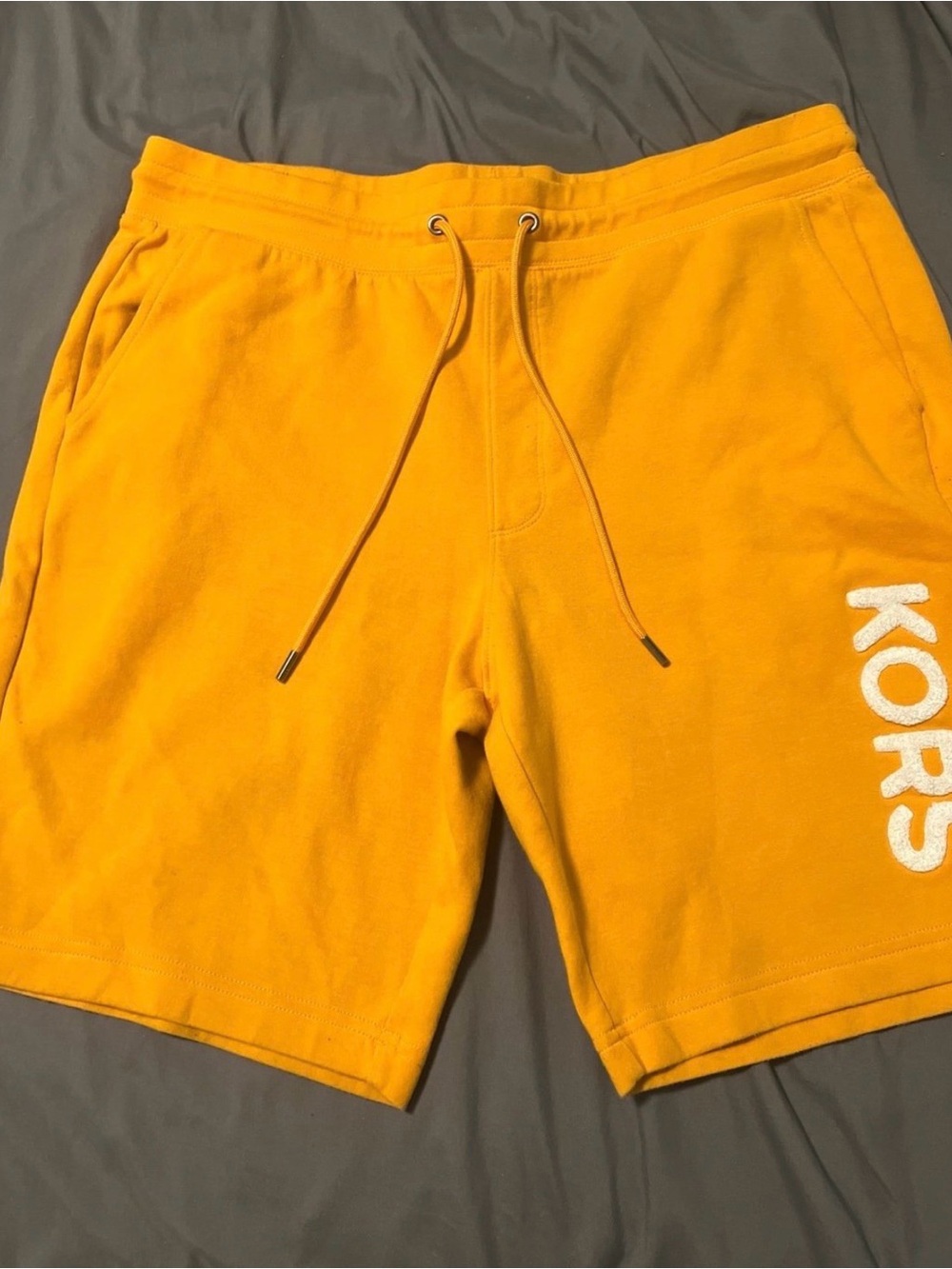 Michael Kors Men’s Bright Yellow Drawstring Athletic Shorts
